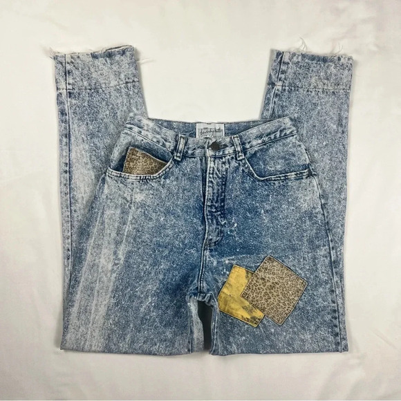 Vintage 80’s Patchwork Acid Wash Jeans - Picture 7 of 12